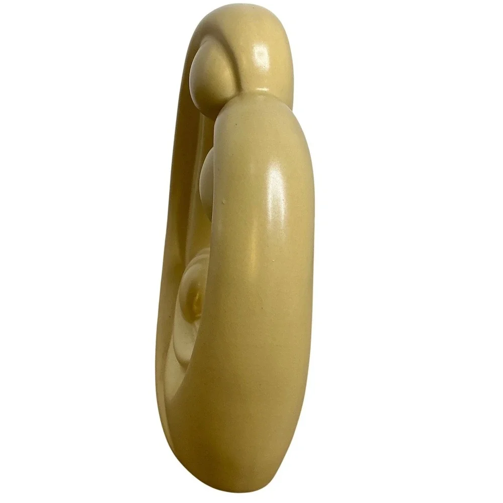 Abstract Ceramic Family Sculpture Mustard Yellow Modern Art 10